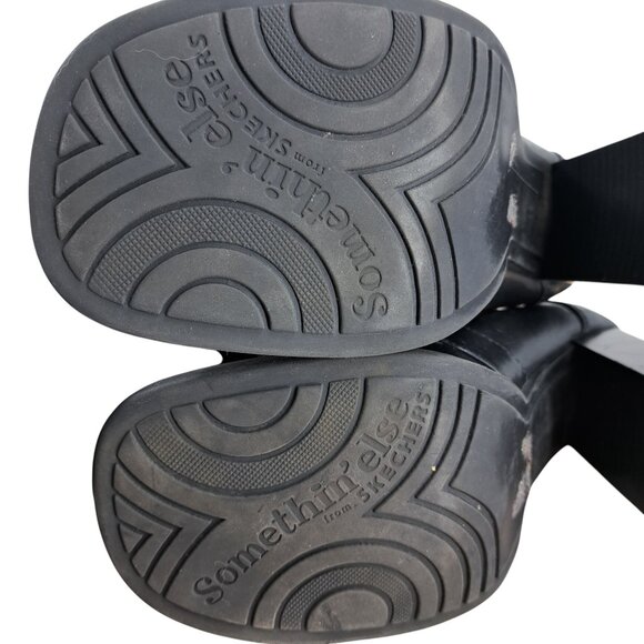 Vintage Y2K Skechers Faux Leather Chunky Heels Size 7 7.5? Somethin' Else Black - Picture 13 of 13